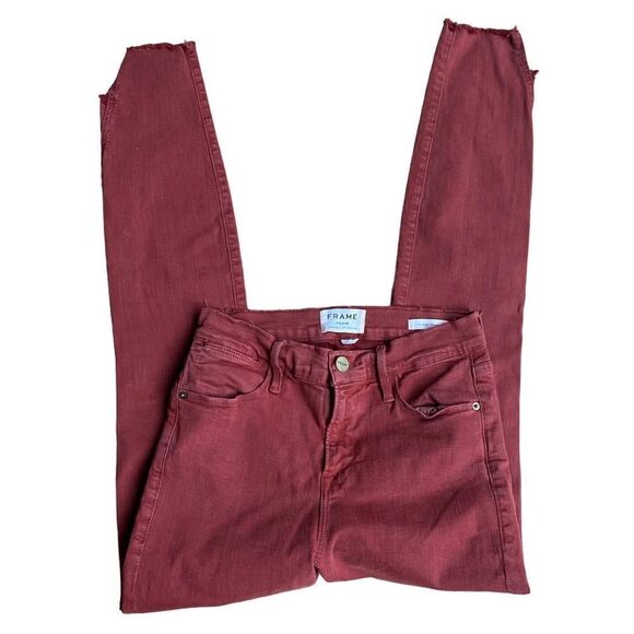 FRAME Le High Skinny Jeans Raw Step Hem Size 26 - Picture 1 of 7